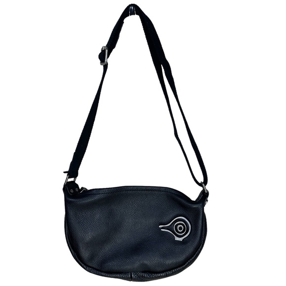 Orabird I am bird hobo black leather shoulder bag purse metal bird accent - Picture 4 of 9